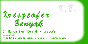 krisztofer benyak business card